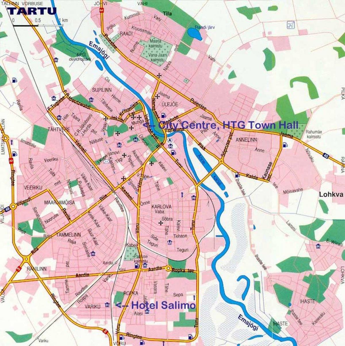 χάρτης του tartu της Εσθονίας