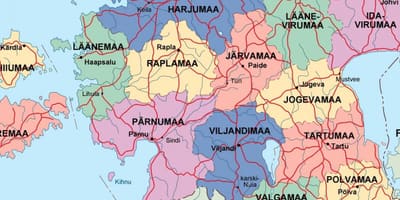 Χάρτης της Εσθονίας πολιτική