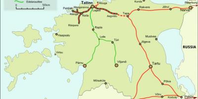 Χάρτης της εσθονίας σιδηροδρόμων